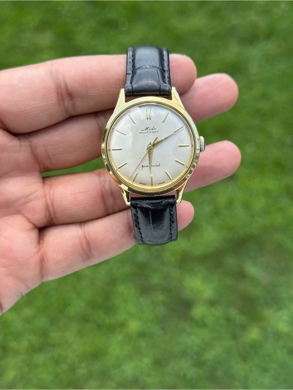 Mido vintage Multifort Powerwind Watch  Gold Tone Mens Watch